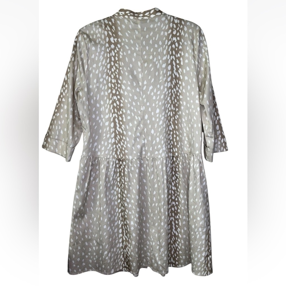 Tuckernuck Antelope Royal Shirt Dress Small S Animal Print 3/4 Sleeve Ombre - Picture 5 of 6